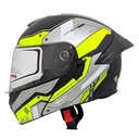 B-CASCO MEK-255 FLIP UP HELMET Matte Black/Yellow.Grey