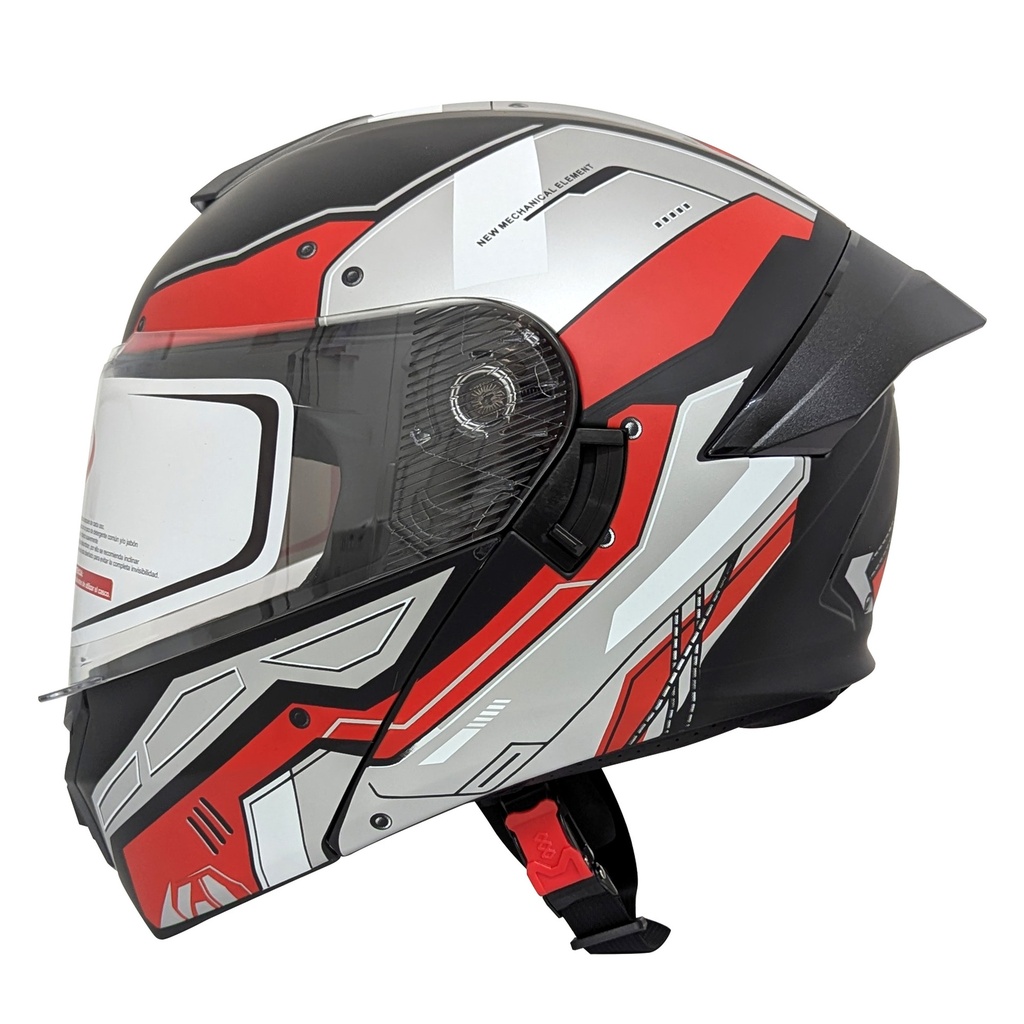 [AC1C-4030-007] B-CASCO MEK-255 FLIP UP HELMET Matte Black/ Red