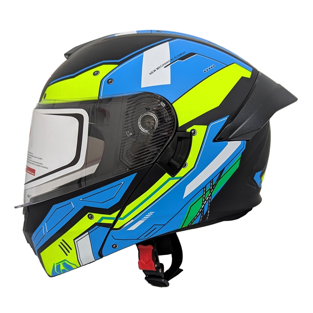 B-CASCO MEK-255 FLIP UP HELMET Matte Black/Gren