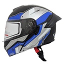 B-CASCO MEK-255 FLIP UP HELMET Matte Black/Blue/Grey