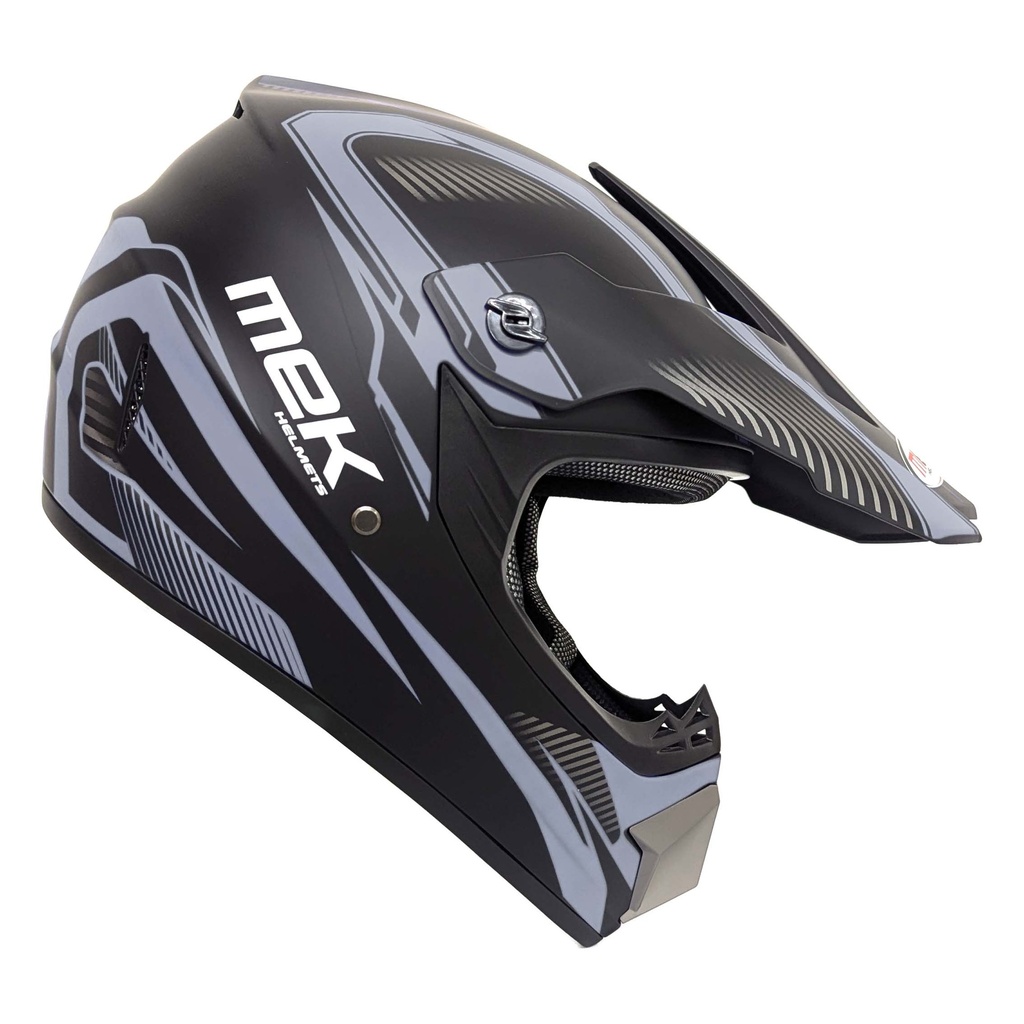 [AC1C-B390-513] Cross Helmet MATTE Black Decal Gray