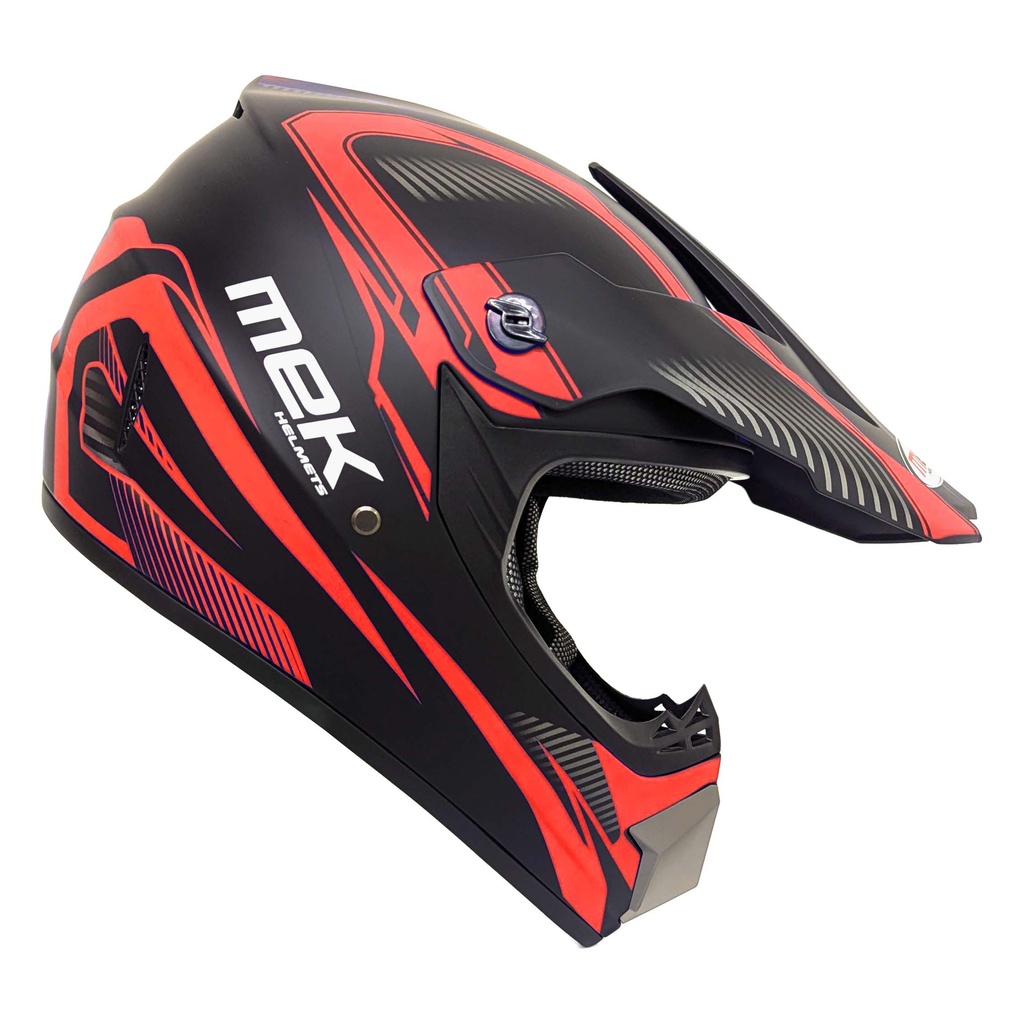 C- CASCO CROSS HELMET MATTE BLACK DECAL RED