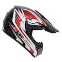 C- CASCO CROSS HELMET GLOSSY BLACK DECAL RED