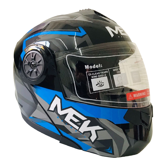 Casco MEK MK759 ABATIBLEAQUA AZUL/GRIS Brillante