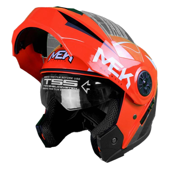 Casco MEK MK759 ABATIBLESUPER 1 ROJO/BLANCO Brillante