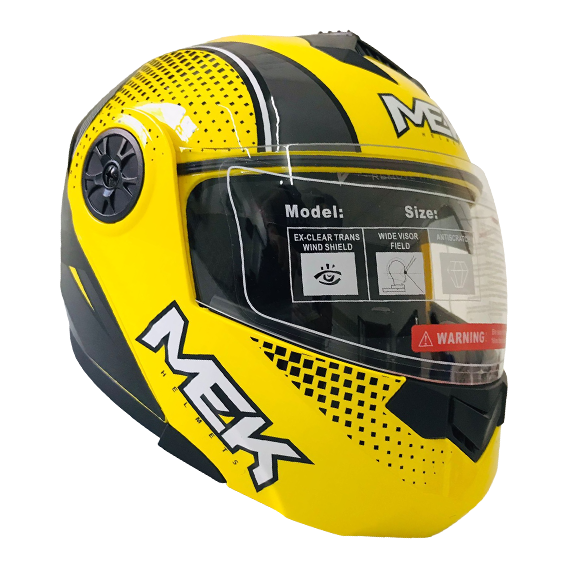 Casco MEK MK759 ABATIBLE RIPO AMARILLO /GRIS Brillante