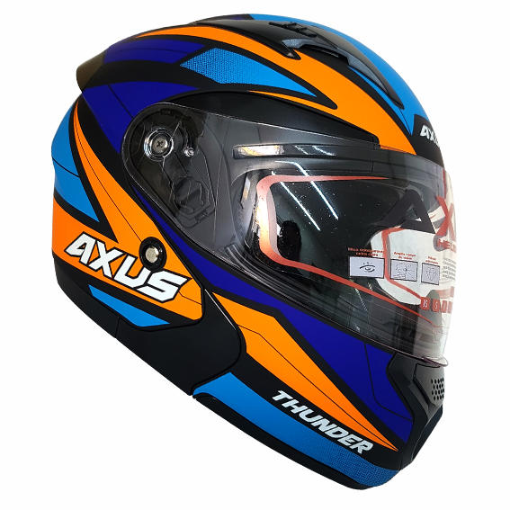 [AC1B-0012-002] B-CASCO ABATIBLE THUNDER AZUL/NARANJA