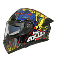 B-CASCO PARA MOTOCICLISTA ABATIBLE CHUPACABRA AZUL/VERDE