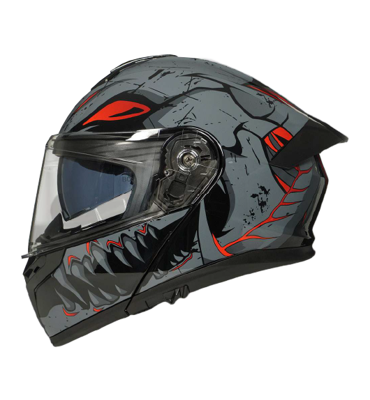 [AC1B-4029-003] B-CASCO PARA MOTOCICLISTA ABATIBLE NOCTURNE GRIS/NEGRO