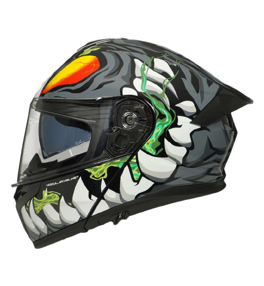 [AC1A-2024-011] B-CASCO PARA MOTOCICLISTA ABATIBLE NEGRO/BLANCO