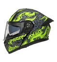 B-CASCO PARA MOTOCICLISTA ABATIBLE MAYA NEGRO/VERDE