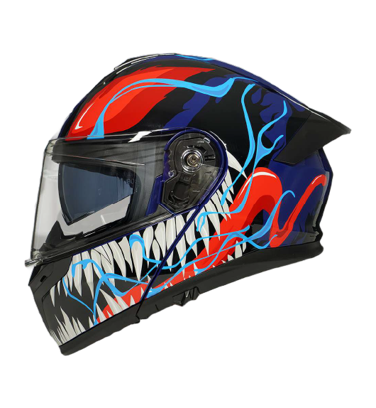 [AC1B-4022-003] B-CASCO PARA MOTOCICLISTA ABATIBLE NIGHT AZUL/ROJO