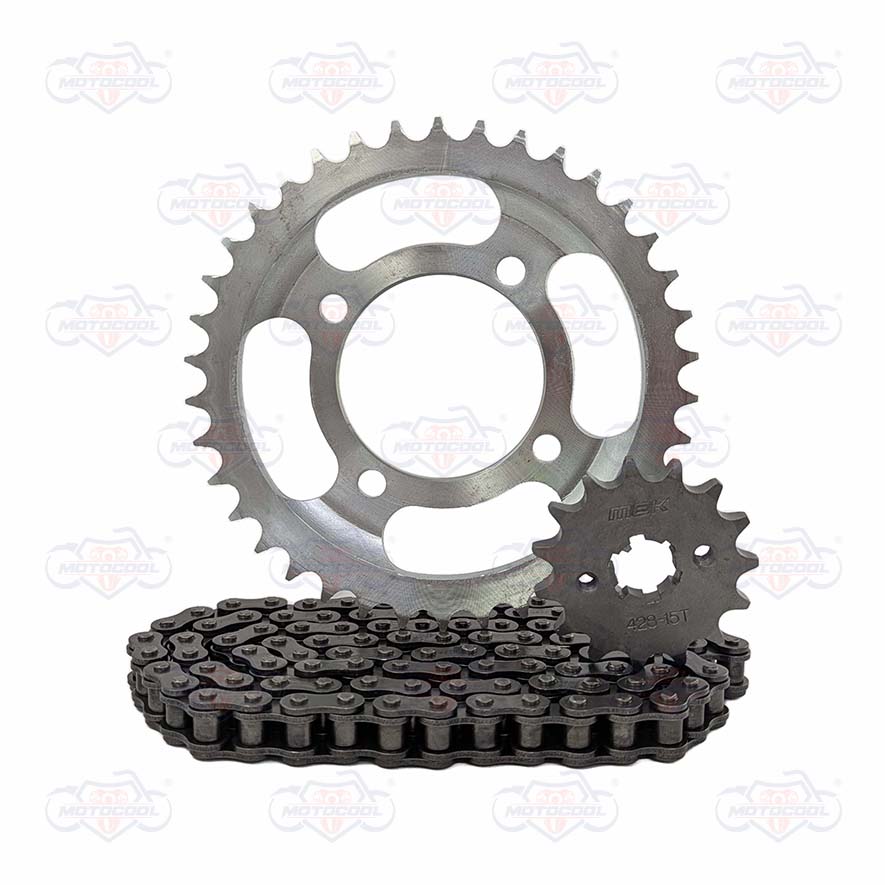 A-MOTKSFT125:KIT DE SPROCKET ITALIKA FT125 428H-38T-15T-102L CADENA: GRIS