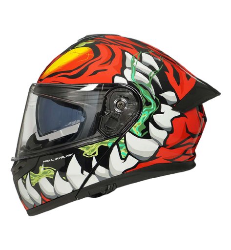 [AC1A-2024-008] CASCO PARA MOTOCICLISTA ABATIBLE ROJO/BLANCO